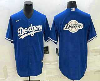 Men%27s Los Angeles Dodgers Blue Team Big Logo Cool Base Stitched Jersey->los angeles dodgers->MLB Jersey